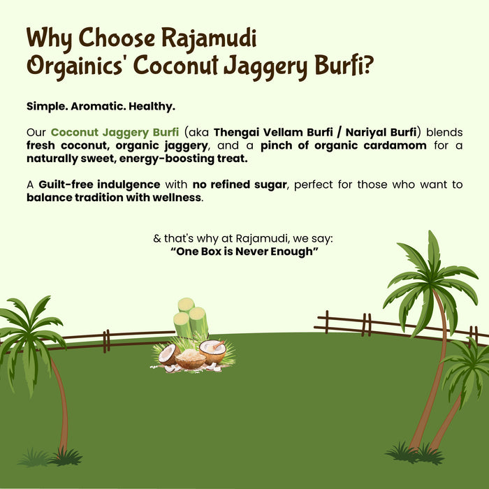 Rajamudi Organics' Coconut Jaggery Burfi 